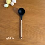 کفگیر و ملاقه سیلیکونی دسته چوب - تصویر 2