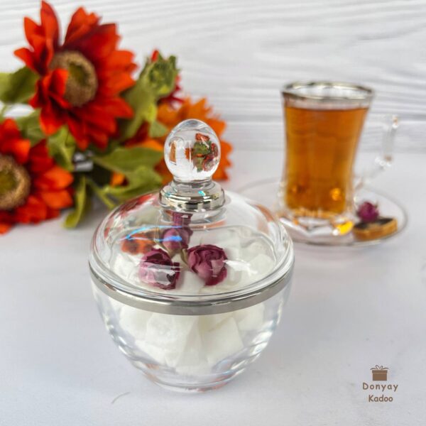 قندان گرد لب نقره