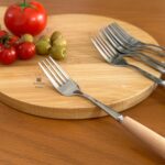 چنگال غذا خوری استیل دسته چوبی - تصویر 3