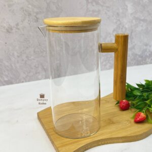 پارچ پیرکس دسته بامبو