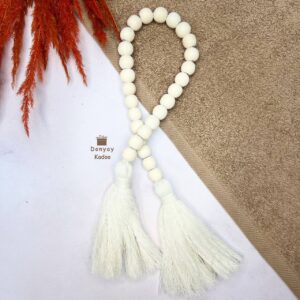 تسبیح مهره‌ای مکرومه ریش دار