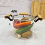 قابلمه پیرکس دسته چوبی - تصویر 8