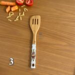 کفگیر ملاقه بامبو بونیتا مدل گل بنفش زرد - Image 4