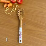 کفگیر ملاقه بامبو بونیتا مدل گل بنفش - Image 2