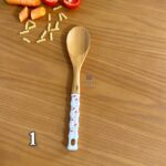 کفگیر ملاقه بامبو بونیتا مدل گل قرمز - Image 2
