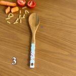 کفگیر ملاقه بامبو بونیتا مدل گل سبز - Image 4