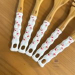 کفگیر ملاقه بامبو بونیتا مدل گل قرمز - Image 7