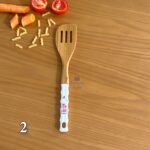 کفگیر ملاقه بامبو بونیتا مدل گل صورتی - Image 5