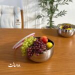 ظرف استیل گرد درب دار - Image 3