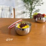 ظرف استیل گرد درب دار - Image 6